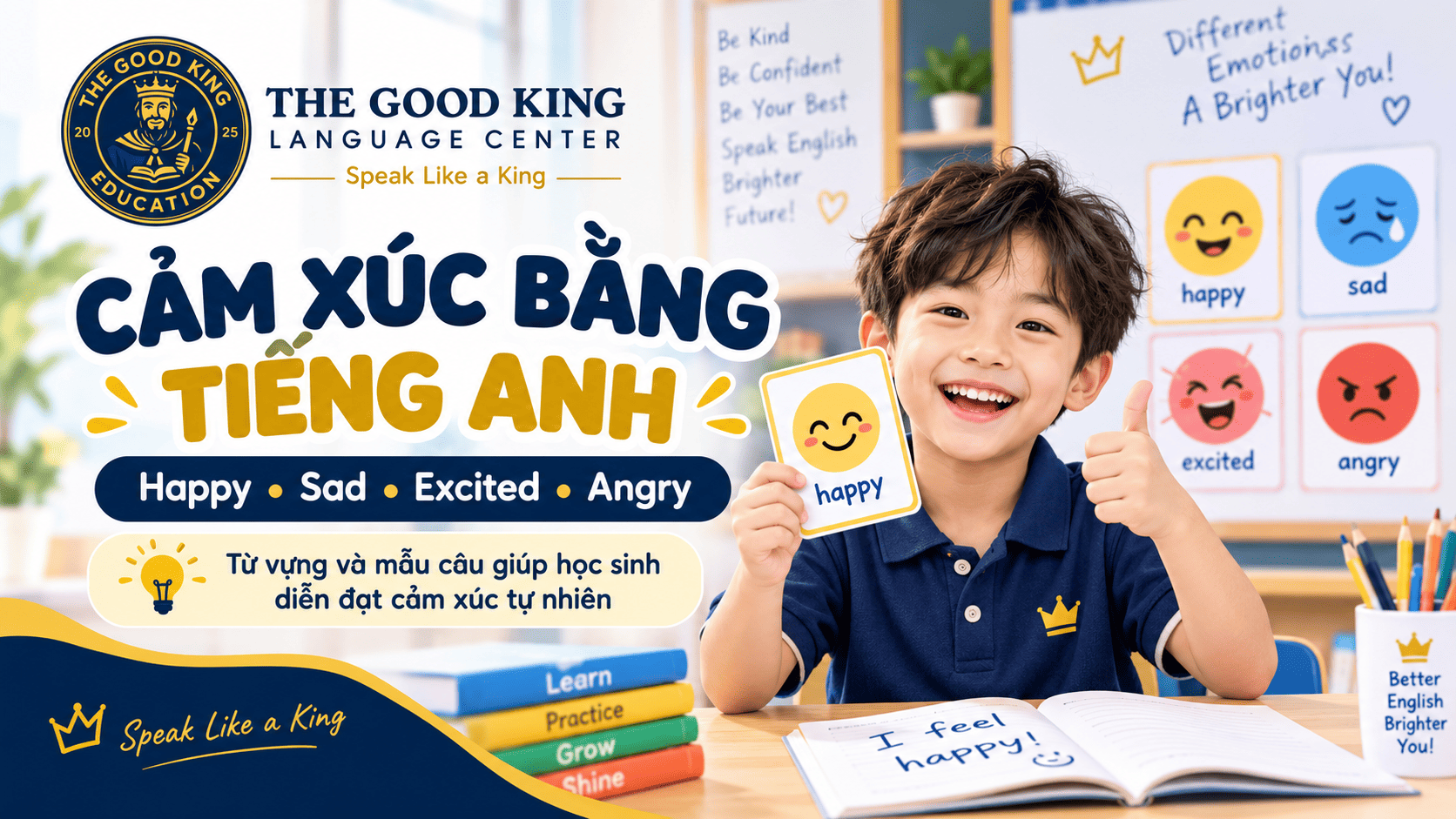 Cách nói về cảm xúc bằng tiếng Anh: Vui, buồn, lo lắng và cách trả lời tự nhiên