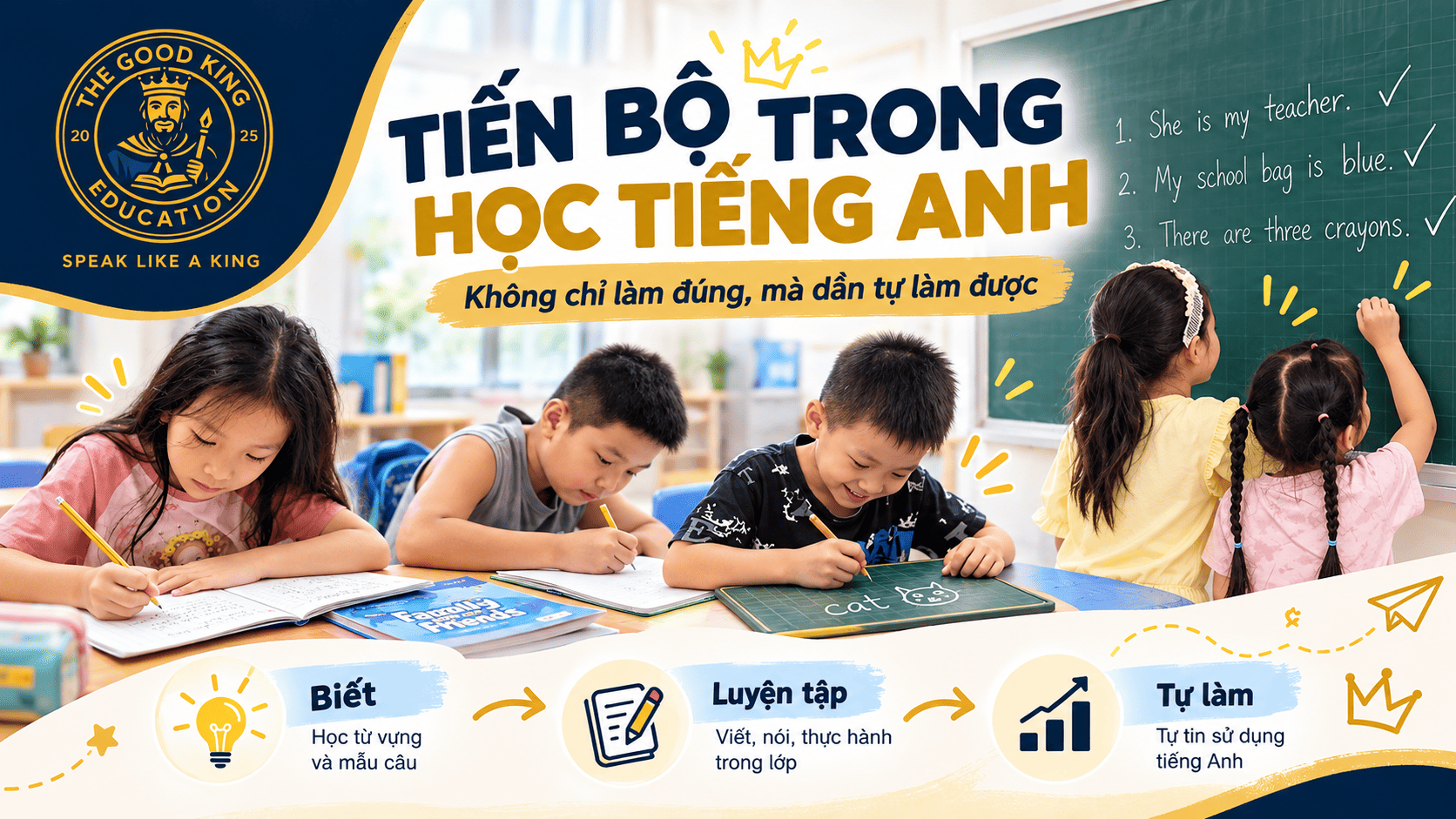 Học tiếng Anh không chỉ để làm bài đúng: The Good King nhìn sự tiến bộ của học sinh như thế nào?