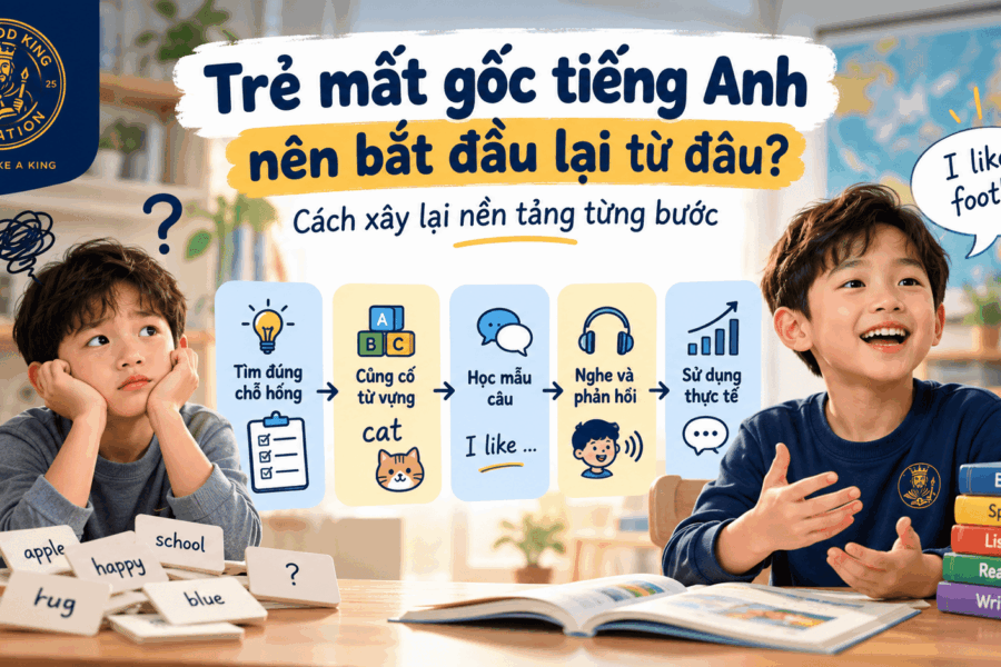 Trẻ mất gốc tiếng Anh nên bắt đầu lại từ đâu? Cách xây lại nền tảng từng bước